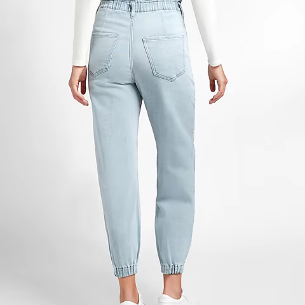 Express Super High Waisted Soft Knit Jean Joggers size 4 short - Picture 2 of 7